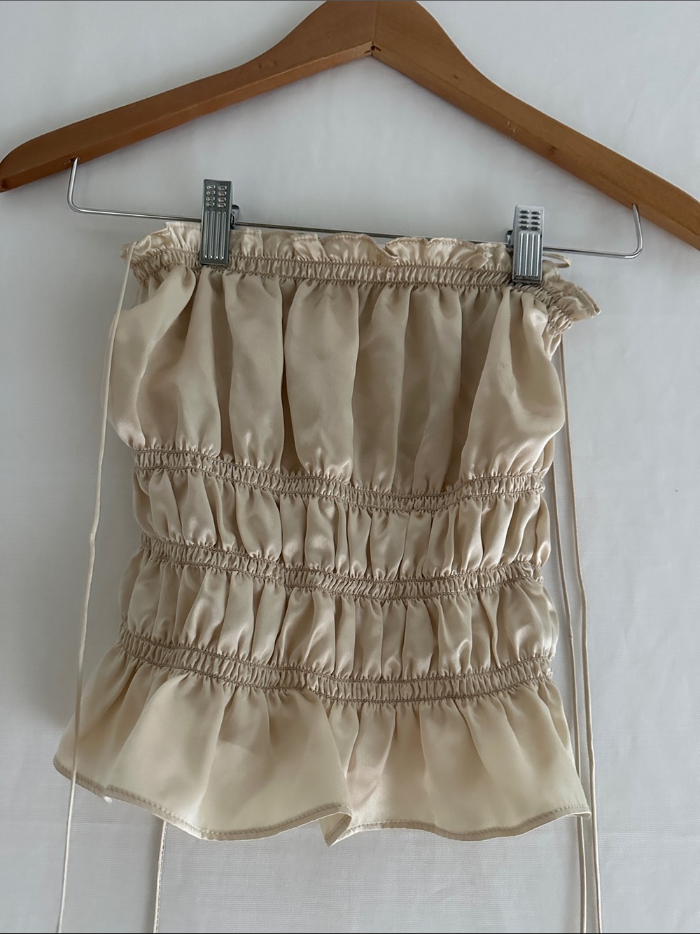 Reformation Beige Silk Top